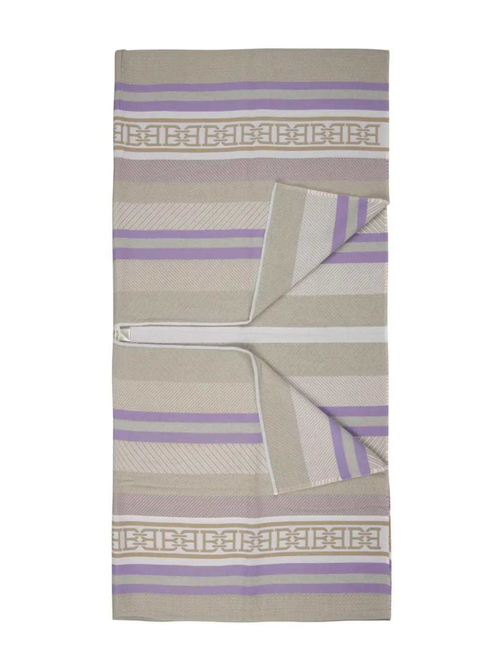 Bally Striped Logo Poncho In Purple