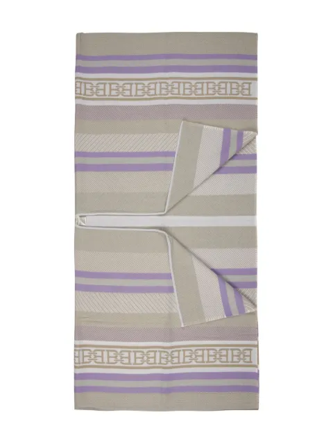 Bally poncho con motivo de rayas y logo