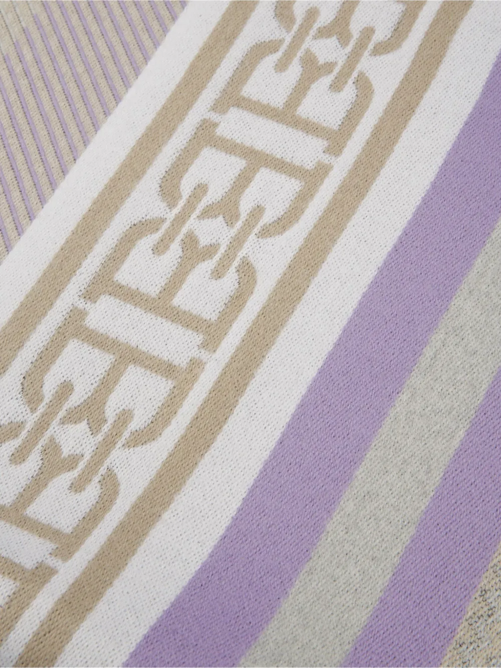 Bally Striped Logo Poncho In Purple