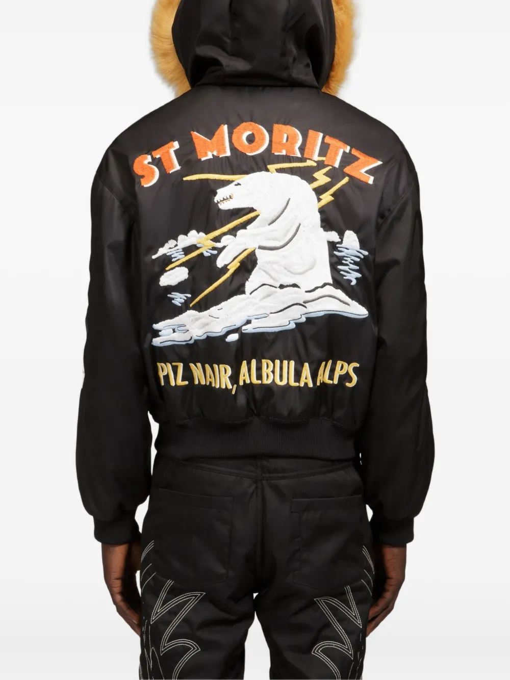 Bally Curling Hooded Bomber Jacket In Black