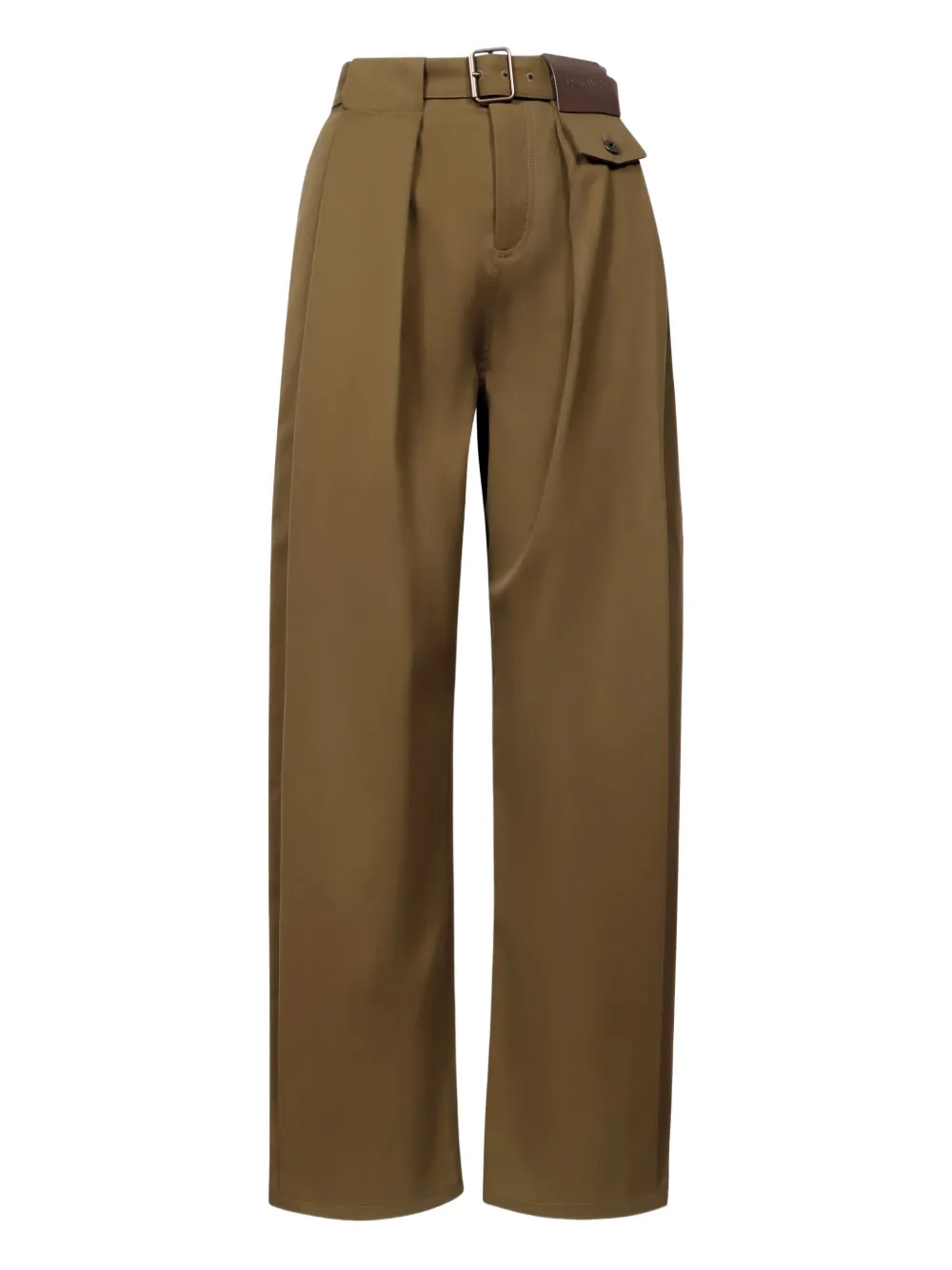 Loewe Belted Pleated Trousers In Brown