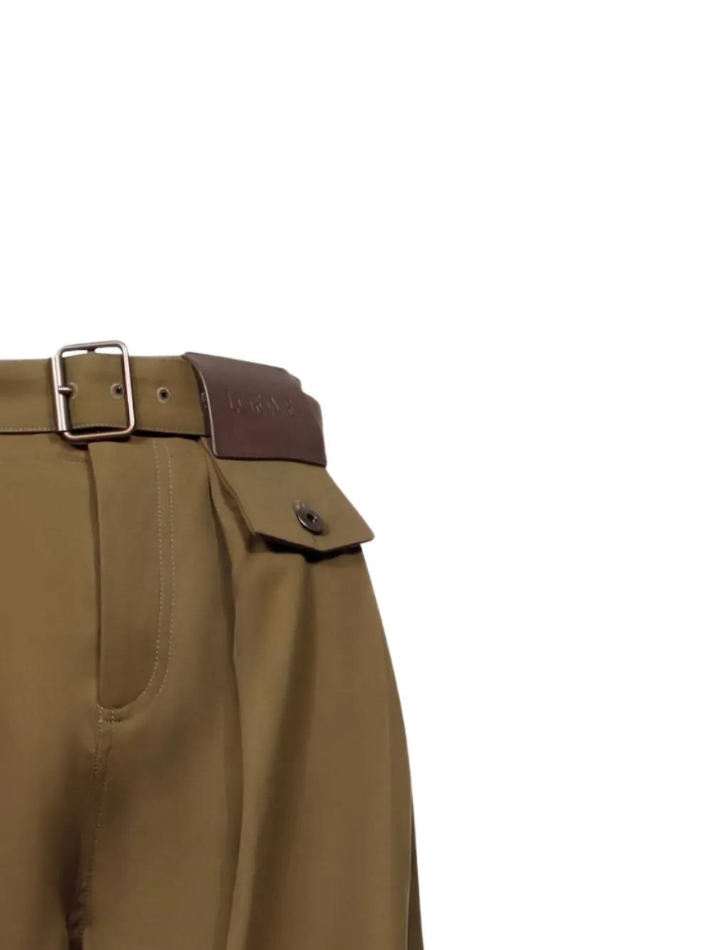 LOEWE Plooibroek met ceintuur - Groen