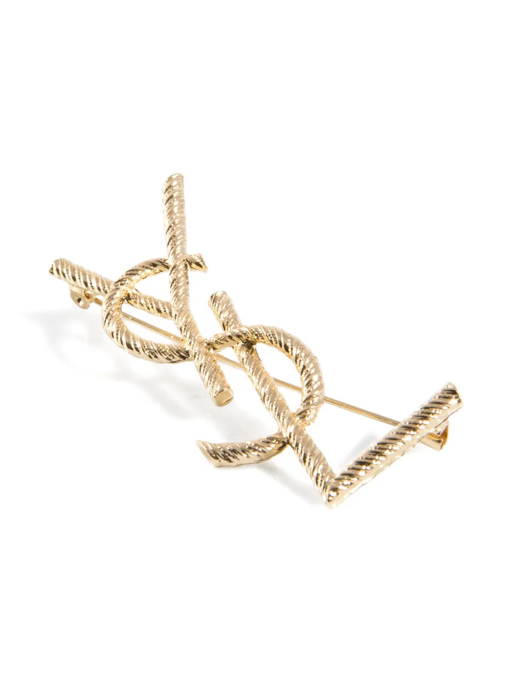 Saint Laurent Pre-Owned 2000s Cassandre braided brooch | Men | Image 2