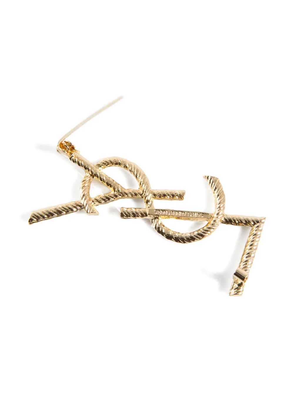 SAINT LAURENT Pre-owned 2000s Cassandre Braided Brooch In Gold