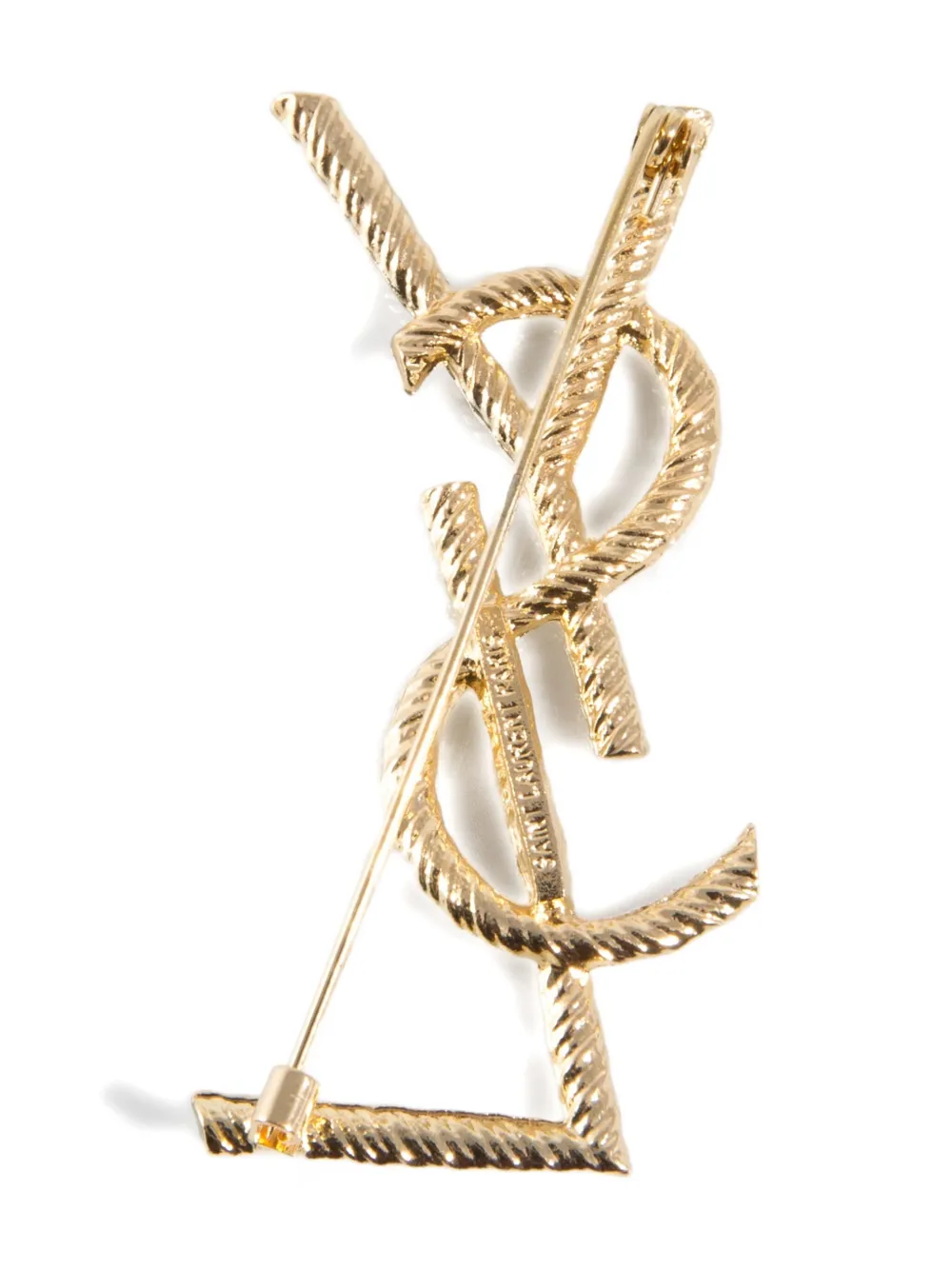 Saint Laurent Pre-Owned 2000s Cassandre braided brooch | Men | Image 2