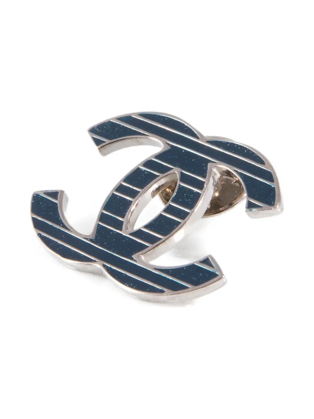 Pre-owned Chanel 2000s Cc Pin In Silver