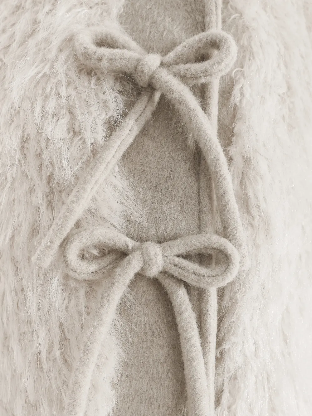 Faux-Fur Bow-Detail Coat