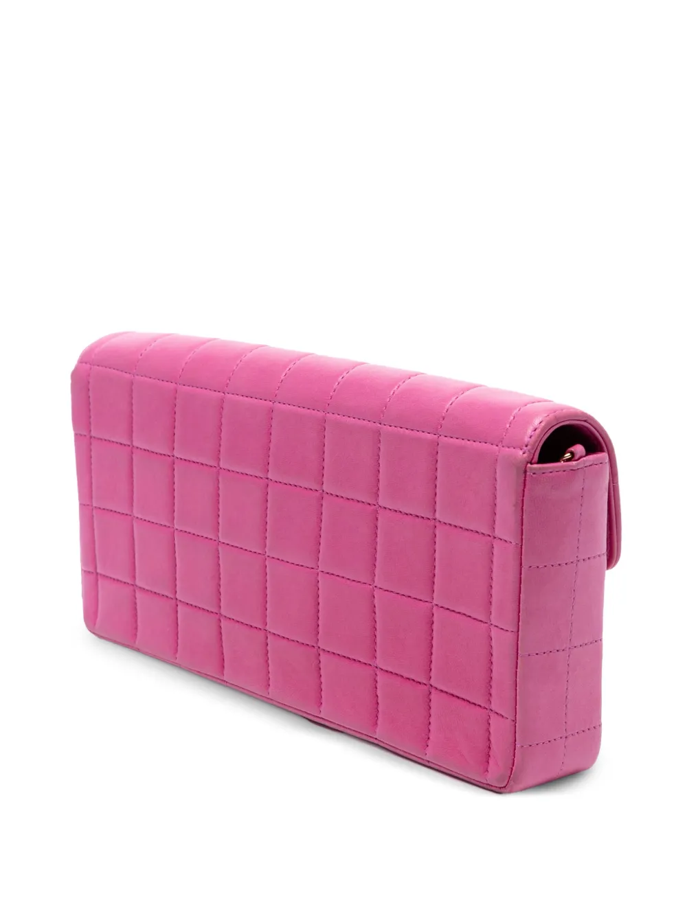 CHANEL Pre-owned 2002-2003 Chocolate Bar Lambskin East West Flap Shoulder Bag In Pink