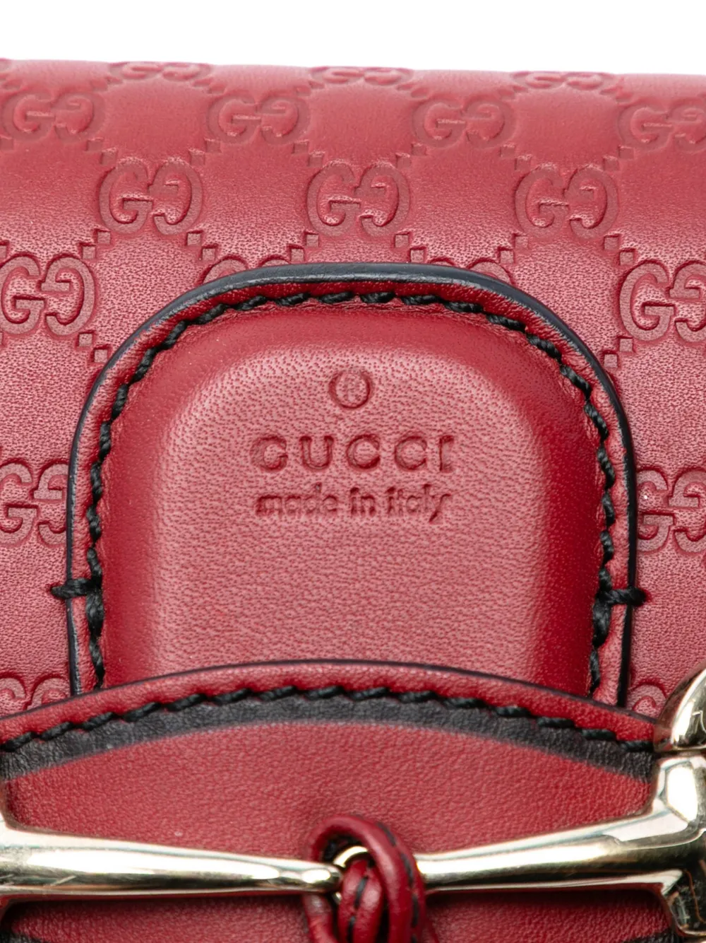 GUCCI Pre-owned 2016-2025 Mini Microssima Emily Crossbody Bag In Red