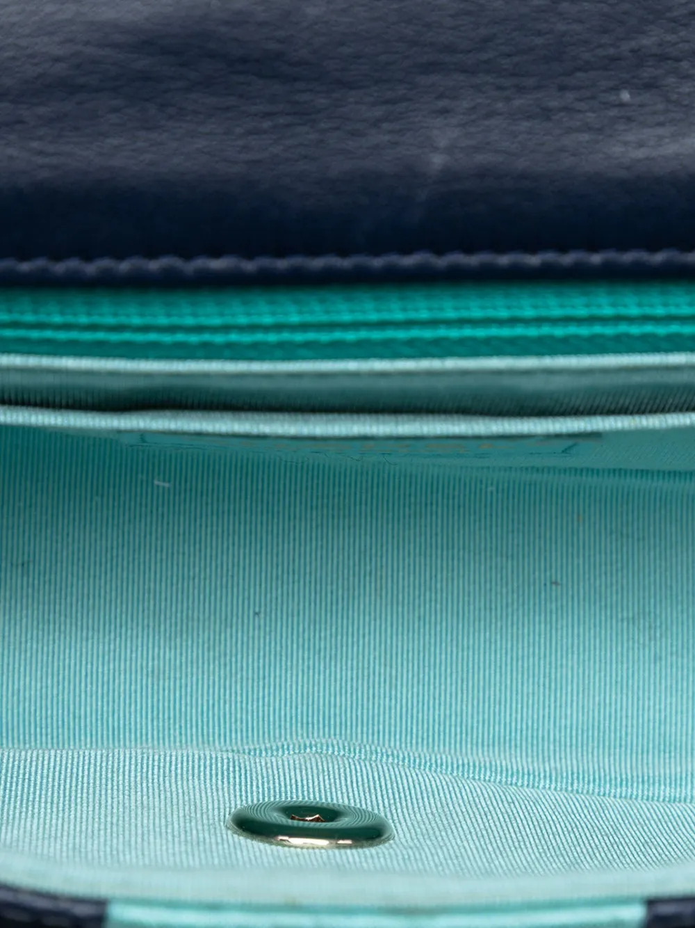 Pre-owned Chanel 2019 New Mini Coco Pleats Perforated Calfskin Single Flap Crossbody Bag In Blue