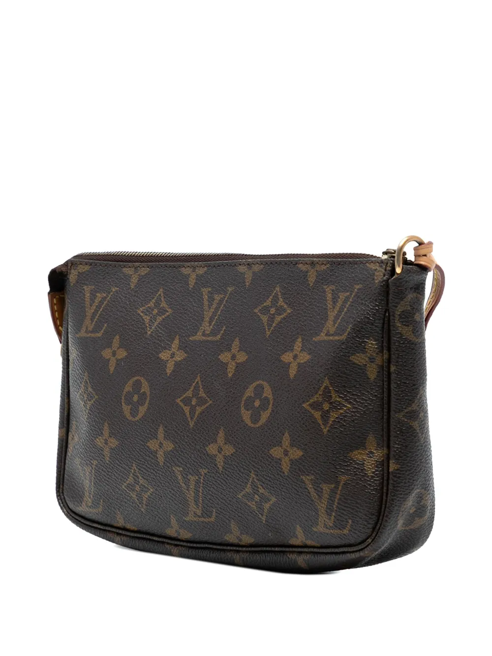 Pre-owned Louis Vuitton 1999 Monogram Pochette Accessoires Shoulder Bag In Brown