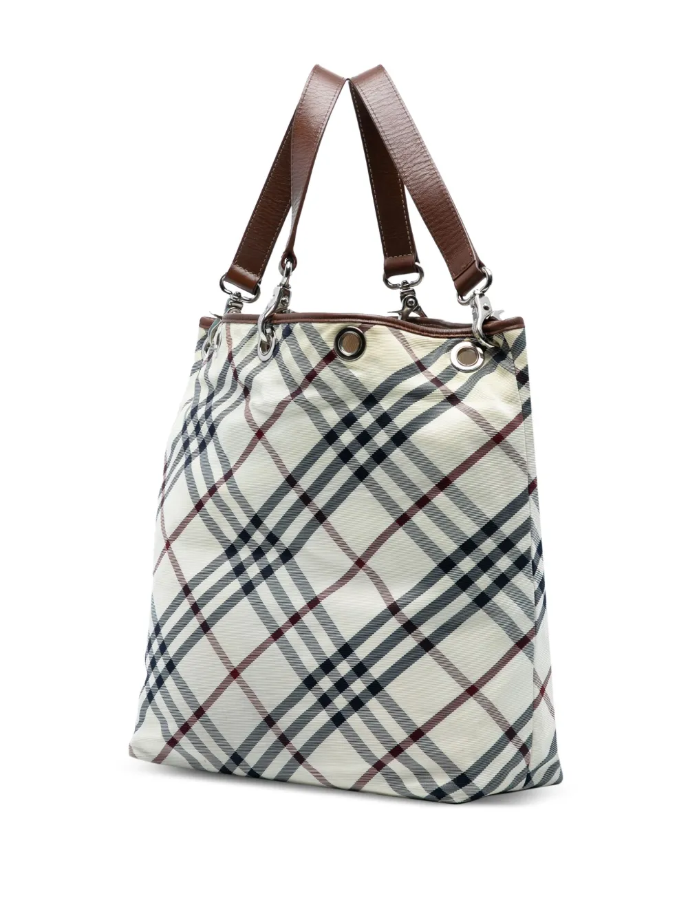 Pre-owned Burberry 2000-2017 Nova Check Canvas Tote Bag In Brown