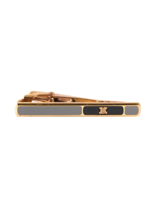 Celine Pre-owned 1990s Triomphe Tie Clip in Gold