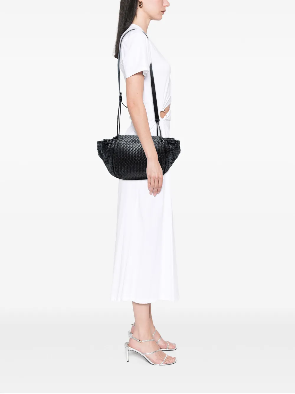 Pre-owned Bottega Veneta 2012-2025 Nappa Intrecciato Flap Crossbody Bag In Black