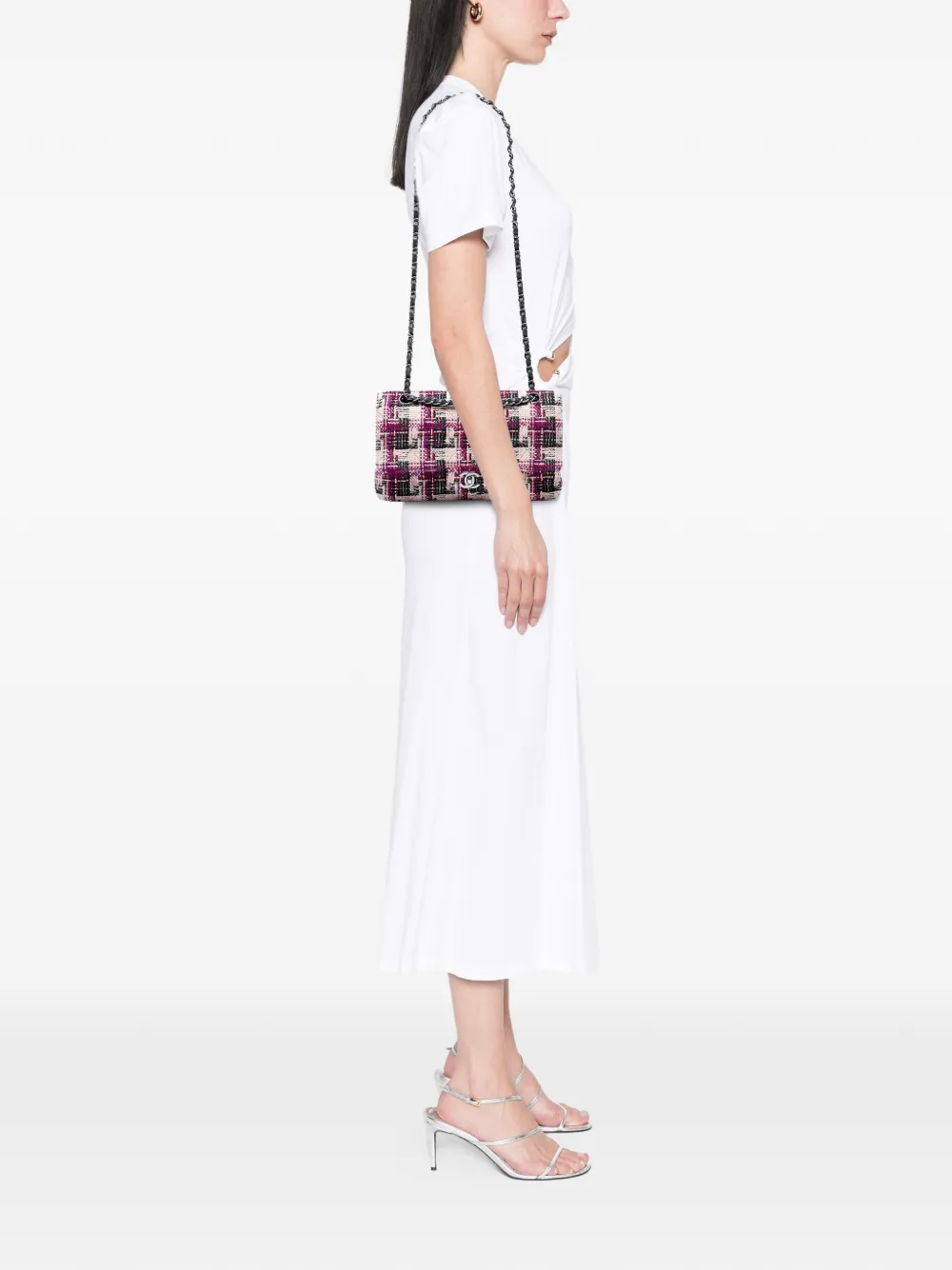 CHANEL Pre-Owned 2004-2005 Medium Classic Tweed Double Flap shoulder bag | Pre-Owned | Image 2