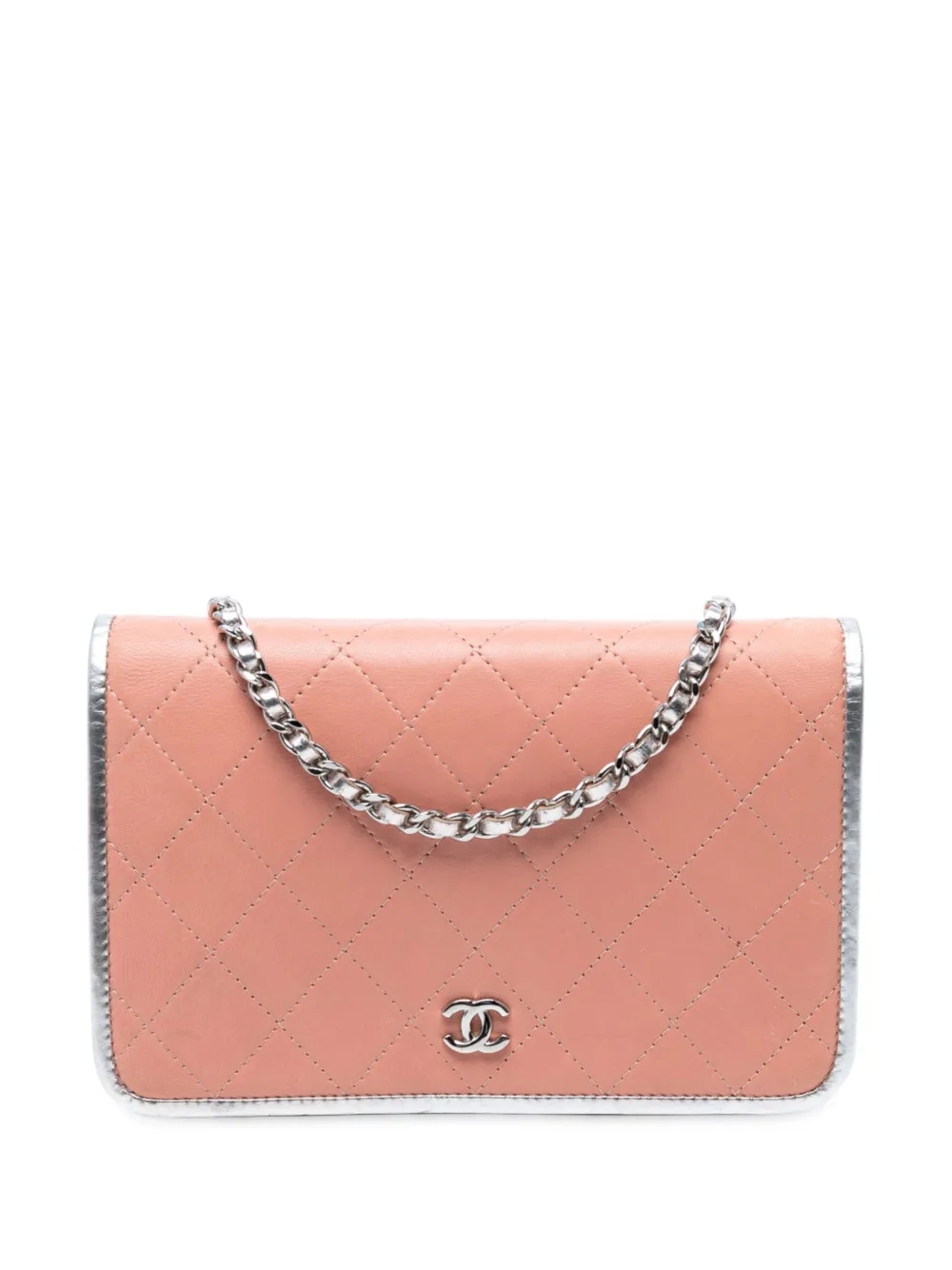 CHANEL Pre-Owned 2016-2017 CC Quilted Bicolor Lambskin Wallet On Chain crossbody bag - Rosa