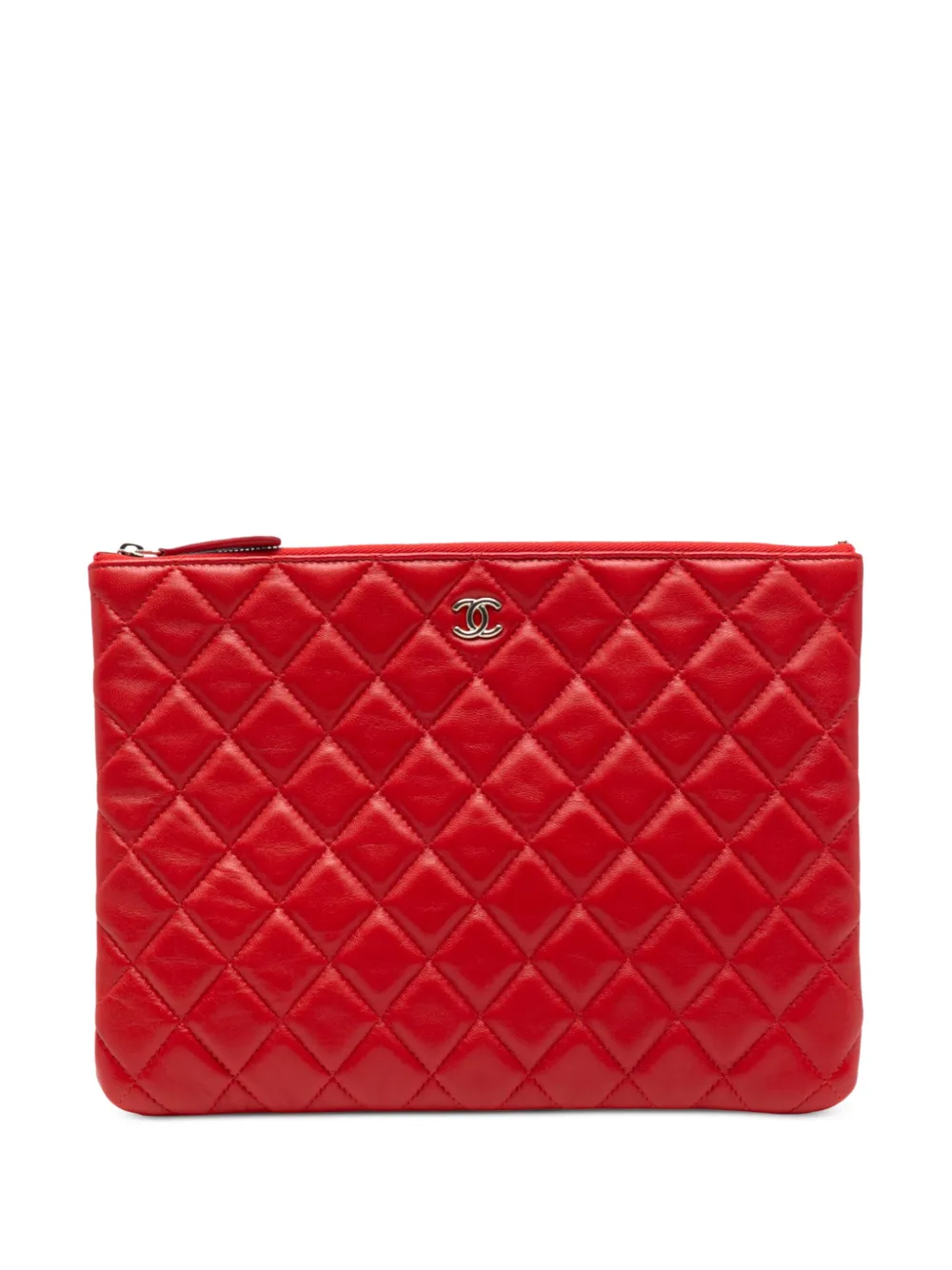 CHANEL Pre-Owned 2016-2017 Medium Quilted Lambskin O Case clutch bag - CHANEL Pre-Owned 2016-2017 Medium Quilted Lambskin O Case clutch bag -