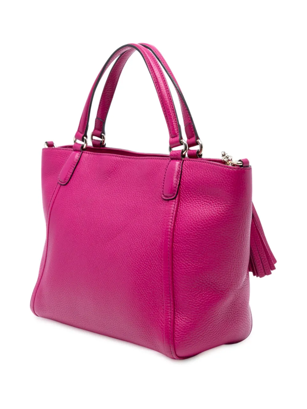 Pre-owned Gucci 2016-2025 Small Leather Soho Cellarius Satchel In Pink