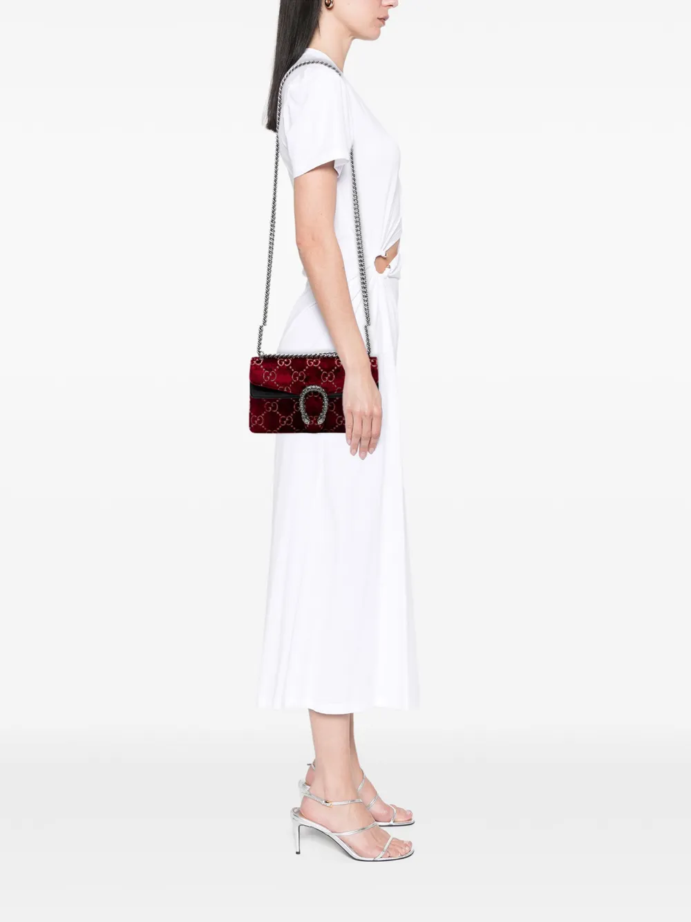 GUCCI Pre-owned 2016-2025 Medium Gg Velvet Dionysus Crossbody Bag In Red