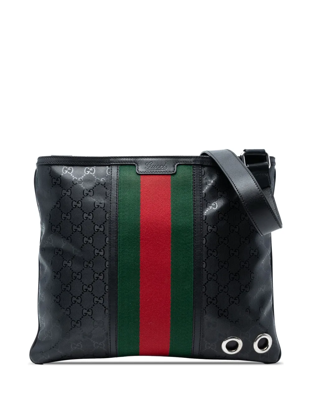 Gucci Pre-Owned 2016-2025 GG Imprime Web crossbody bag - ブラック Gucci Pre-Owned 2016-2025 GG Imprime Web crossbody bag - ブラック