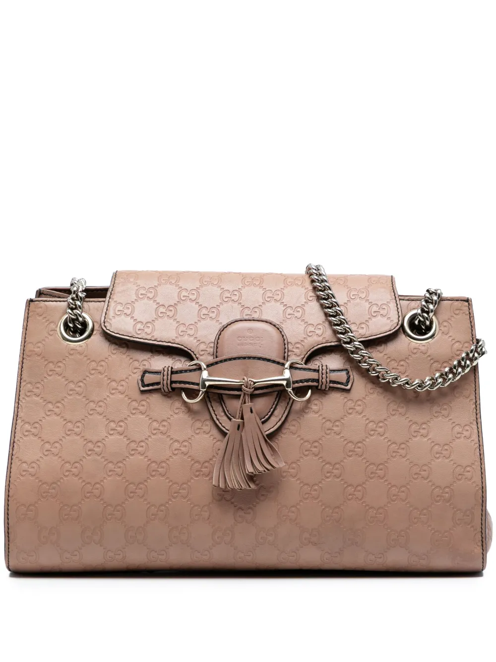 Gucci Pre-Owned 2016-2025 Large Guccissima Emily shoulder bag - ピンク Gucci Pre-Owned 2016-2025 Large Guccissima Emily shoulder bag - ピンク