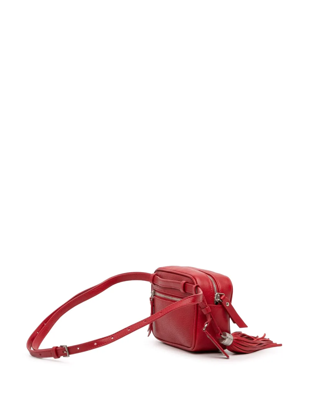 Pre-owned Saint Laurent 2018 Leather Monogram Lou Belt Bag In Red
