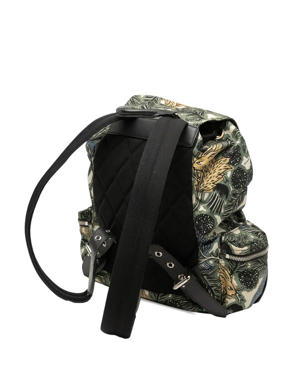 Pre-owned Burberry 2000-2017 Nylon Graffiti Rucksack Backpack In Green