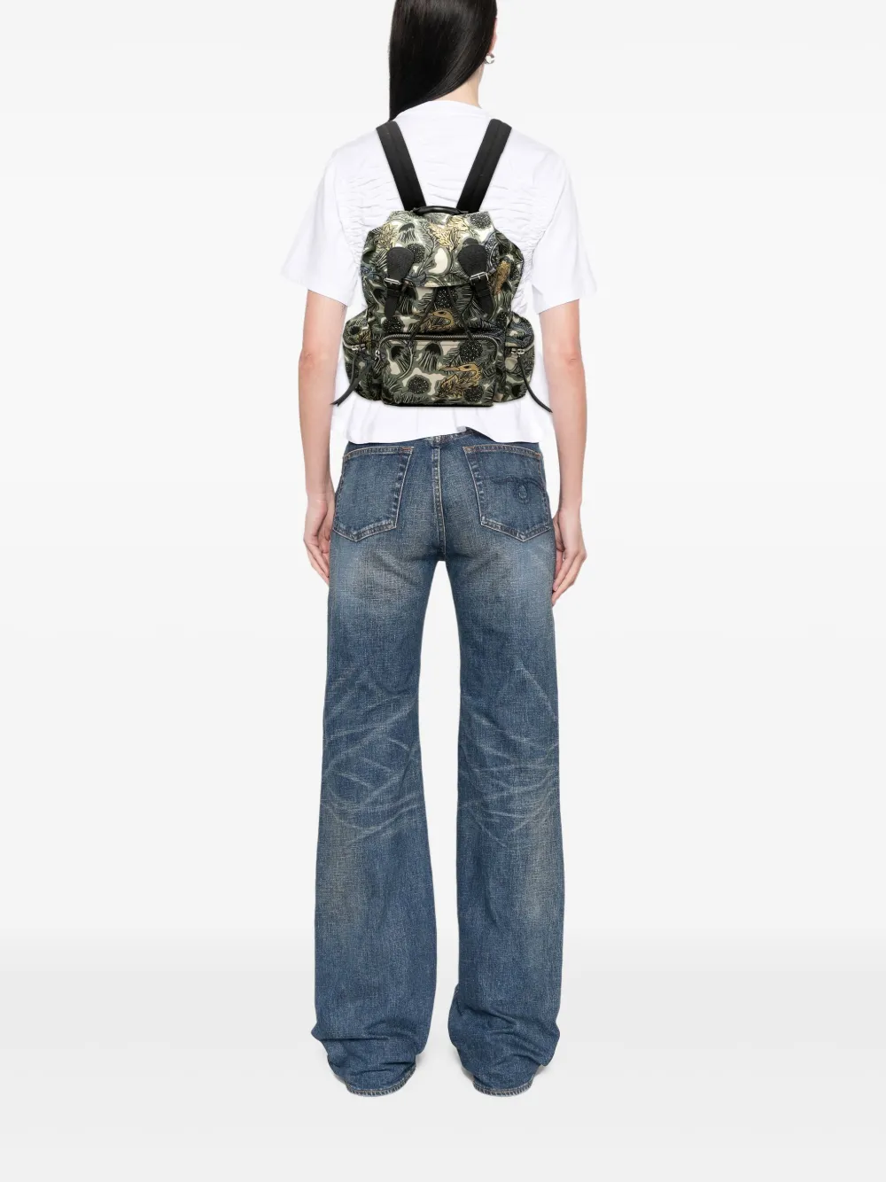 Pre-owned Burberry 2000-2017 Nylon Graffiti Rucksack Backpack In Green