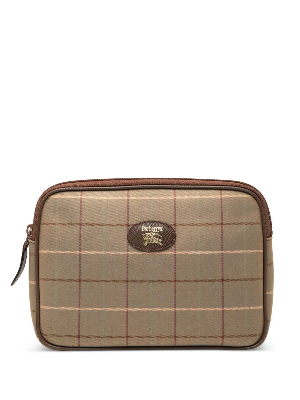Pre-owned Burberry 20th Century Vintage Check Canvas Clutch Bag In Brown
