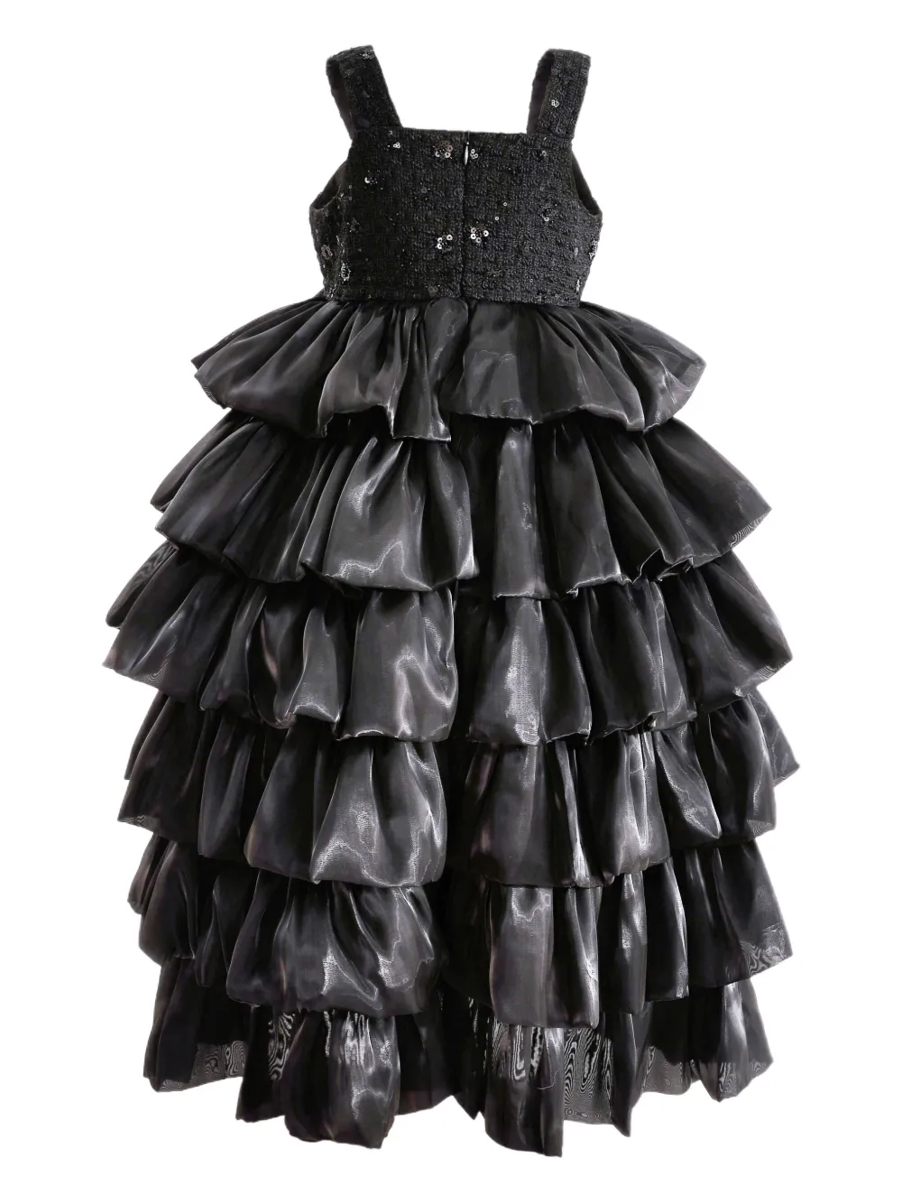 Tulleen Gelaagde jurk met ruches Zwart