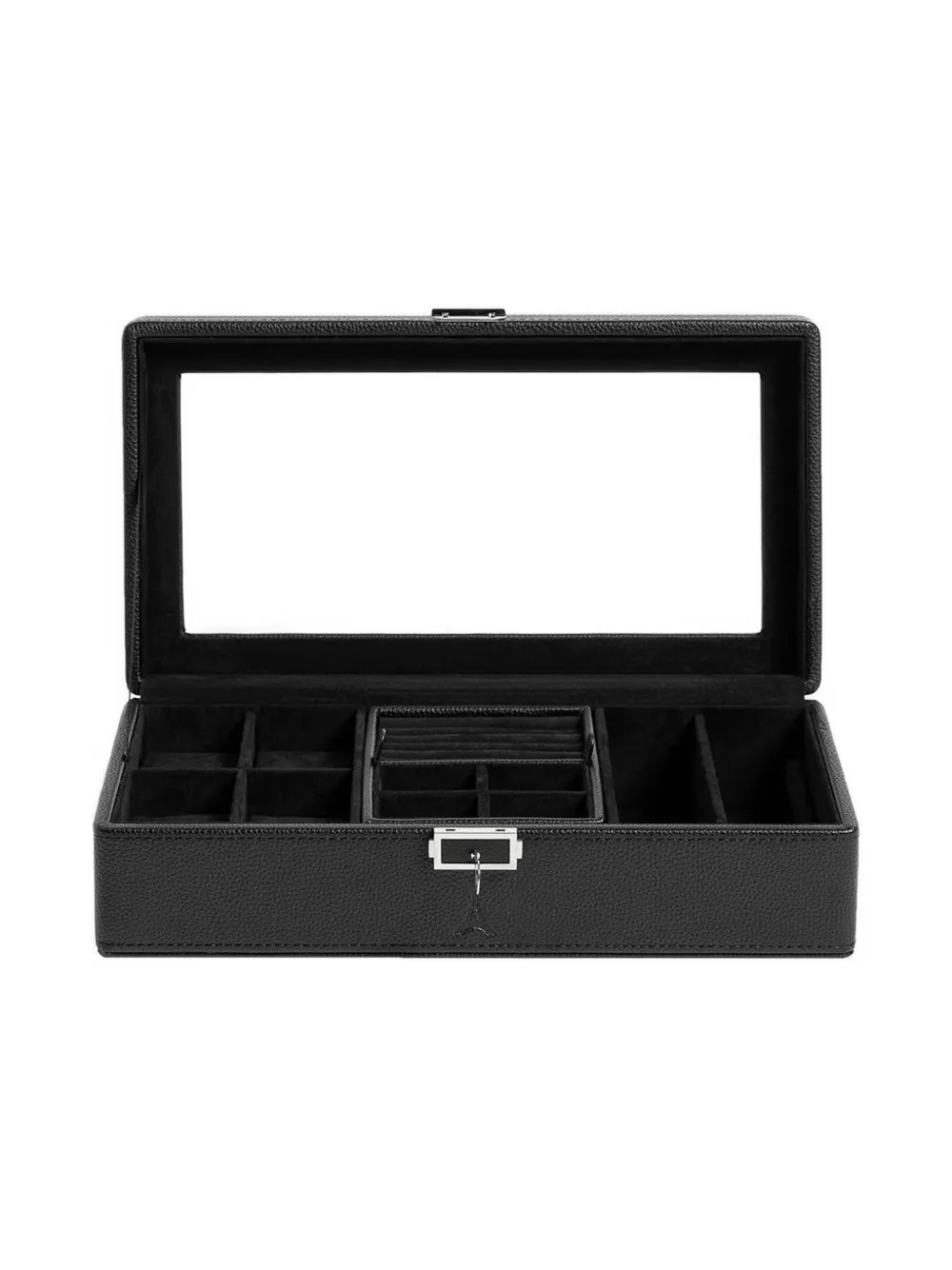 Manière De Voir faux-leather watch and jewellery box - Nero