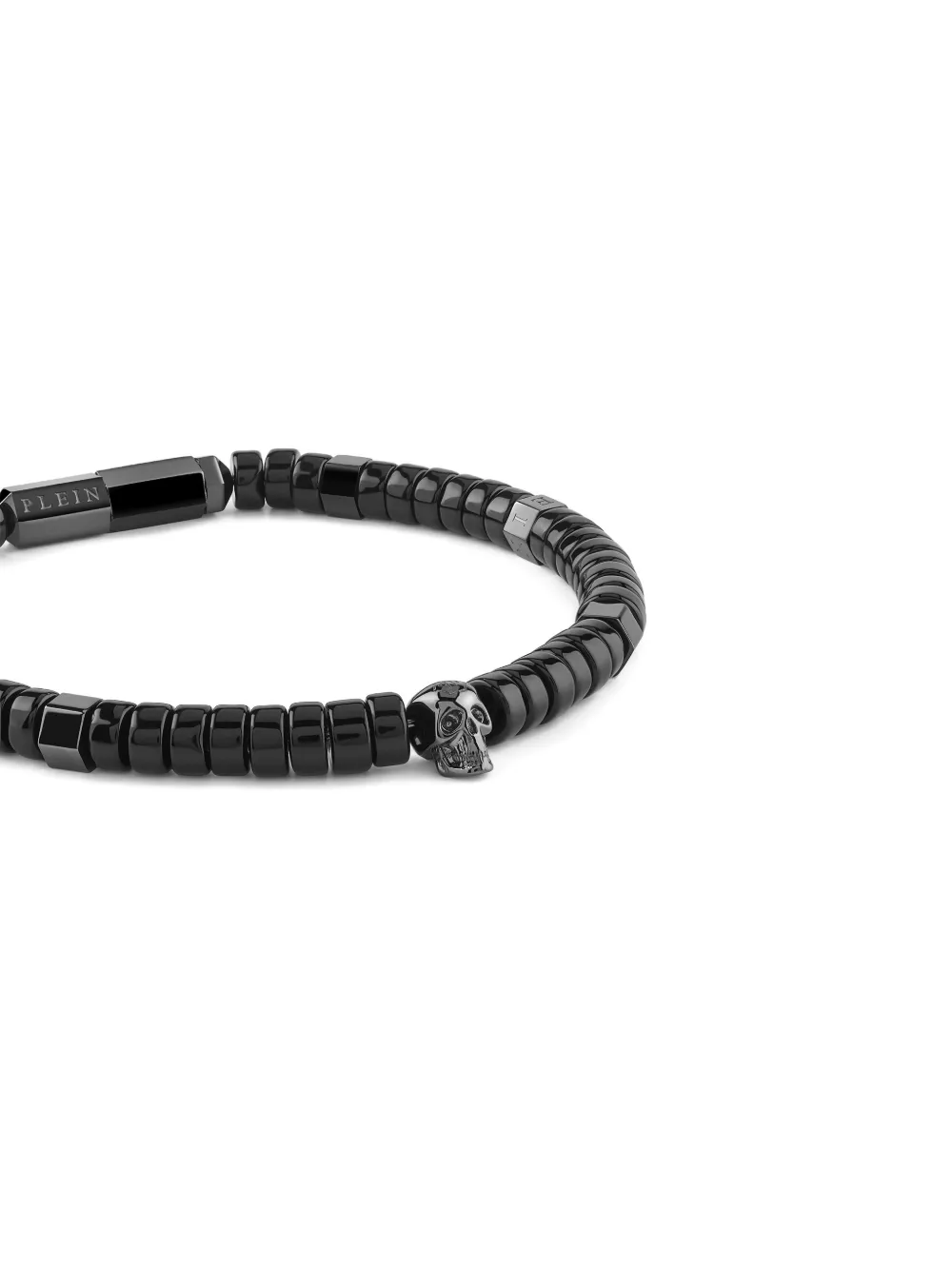  Philipp Plein Beads Skull Bracelet - Black 