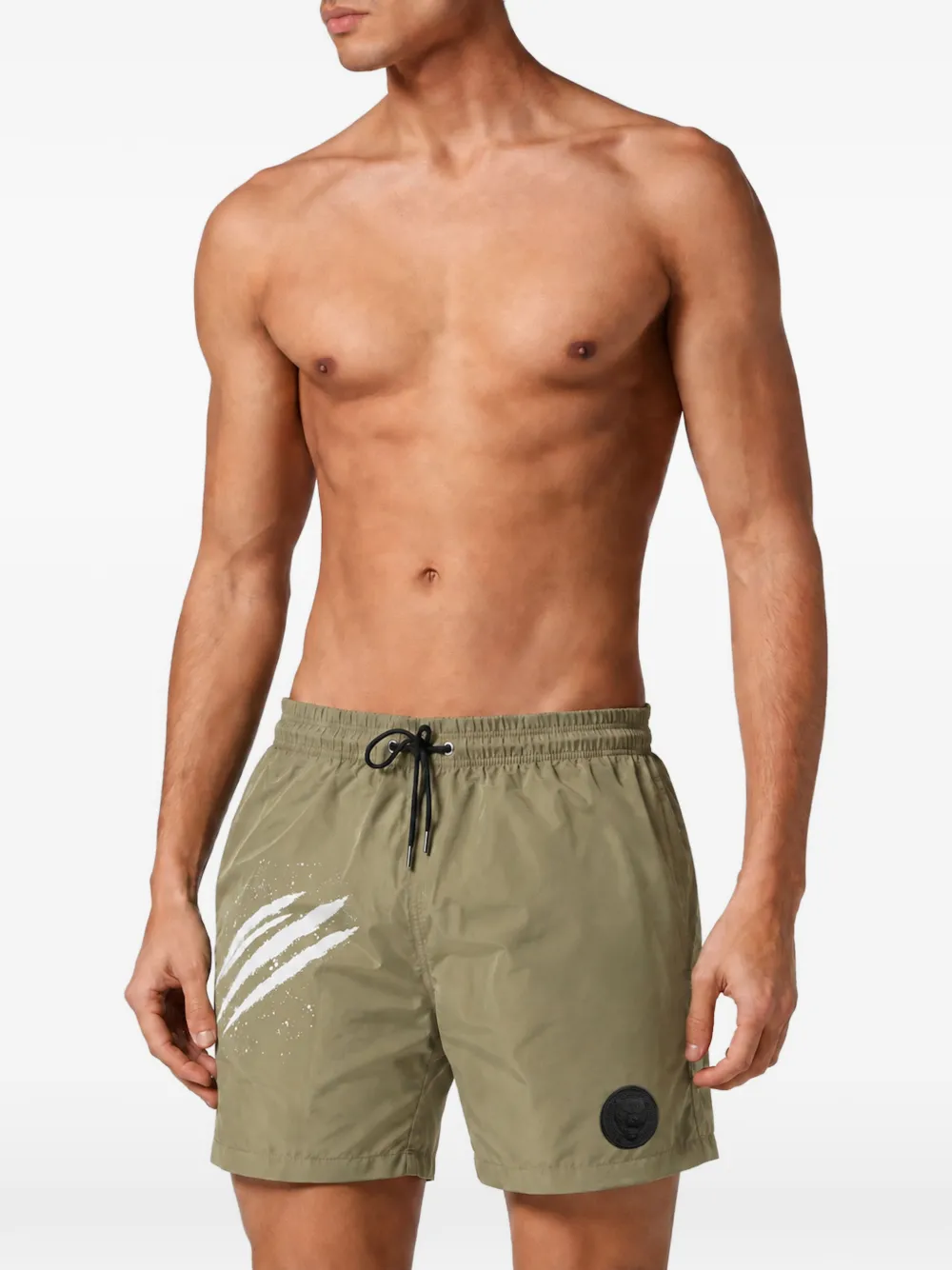 Plein Sport logo-print drawstring swim shorts Groen