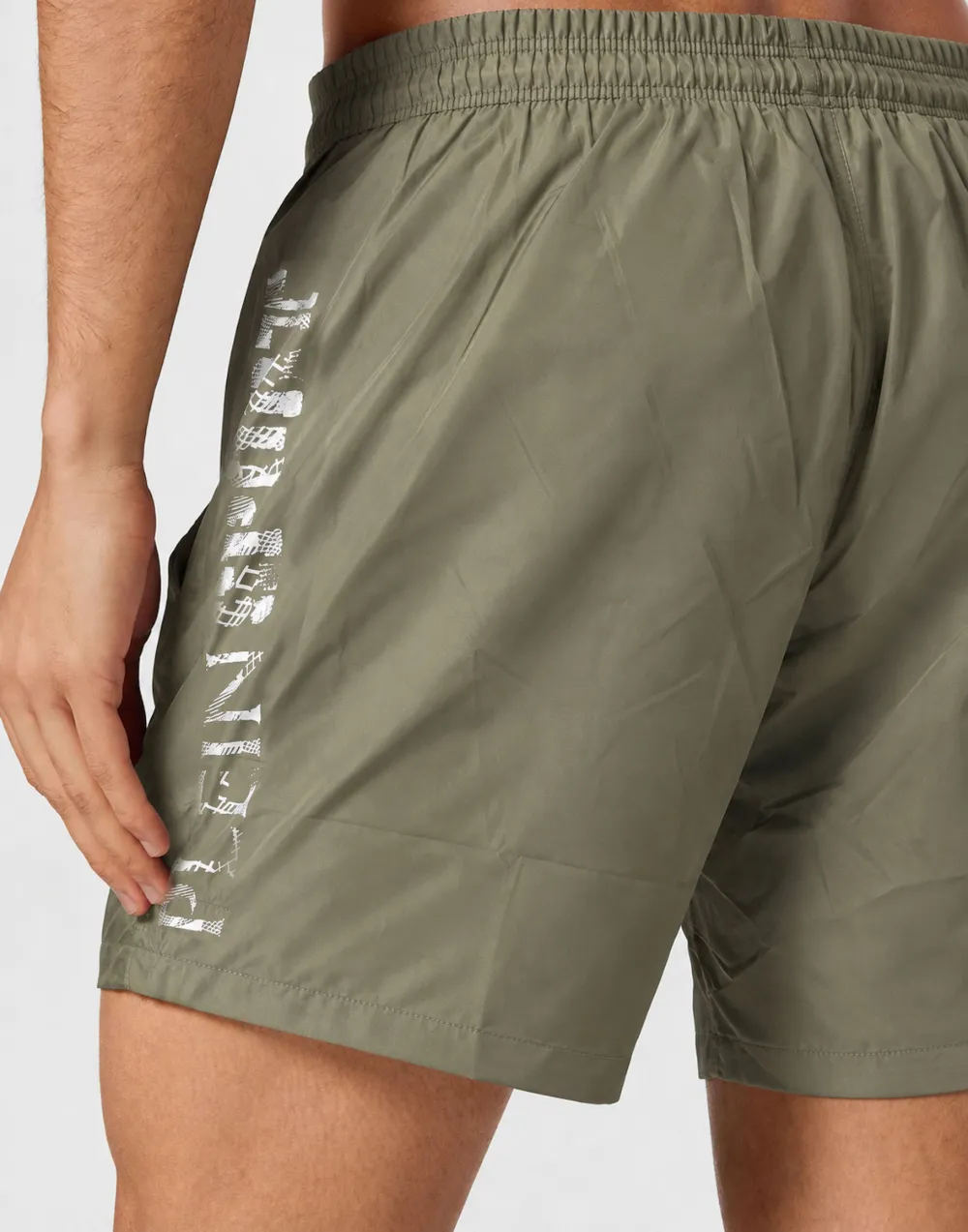 Plein Sport logo-print drawstring swim shorts Groen