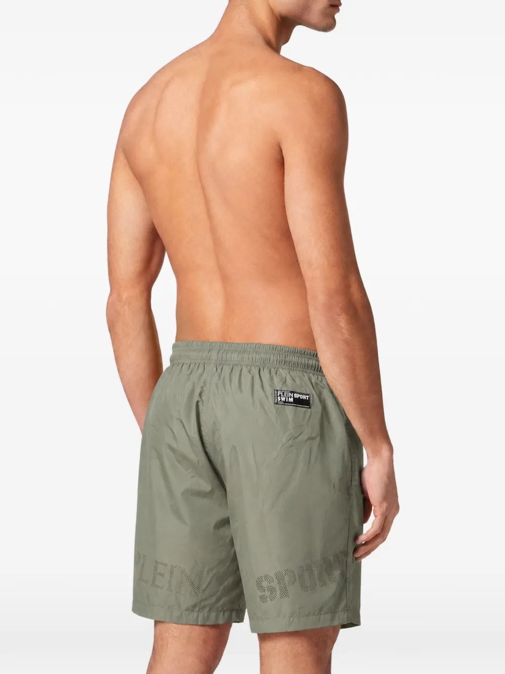Plein Sport logo-print drawstring swim shorts Groen