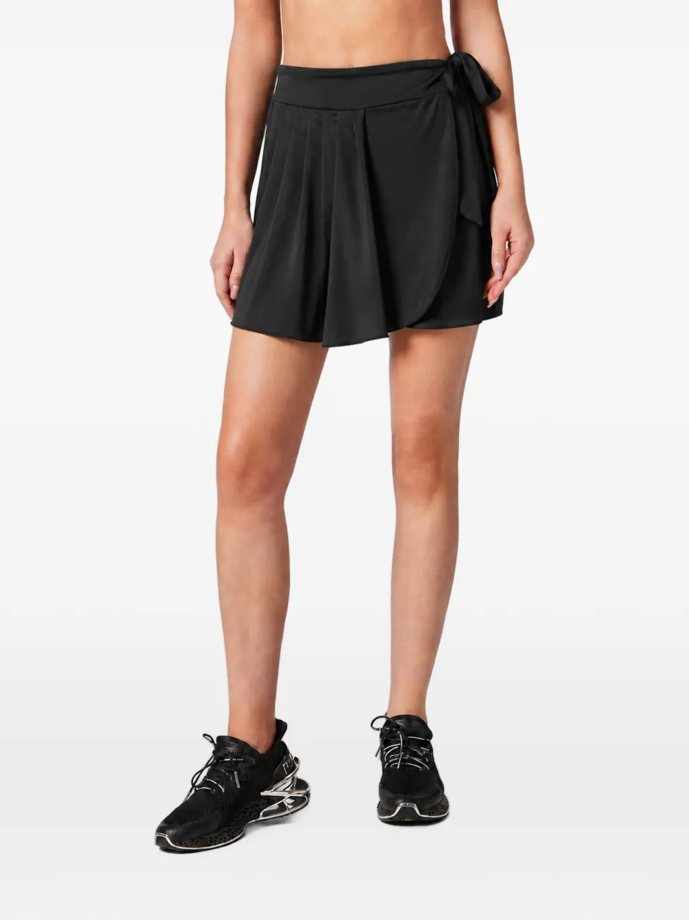 Plein Sport wrap-style pleated cover-up skirt Zwart