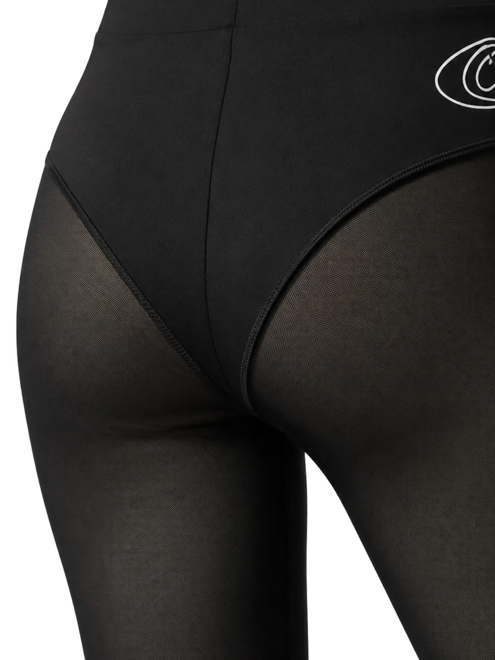 Plein Sport mesh-panelled flared trousers Zwart