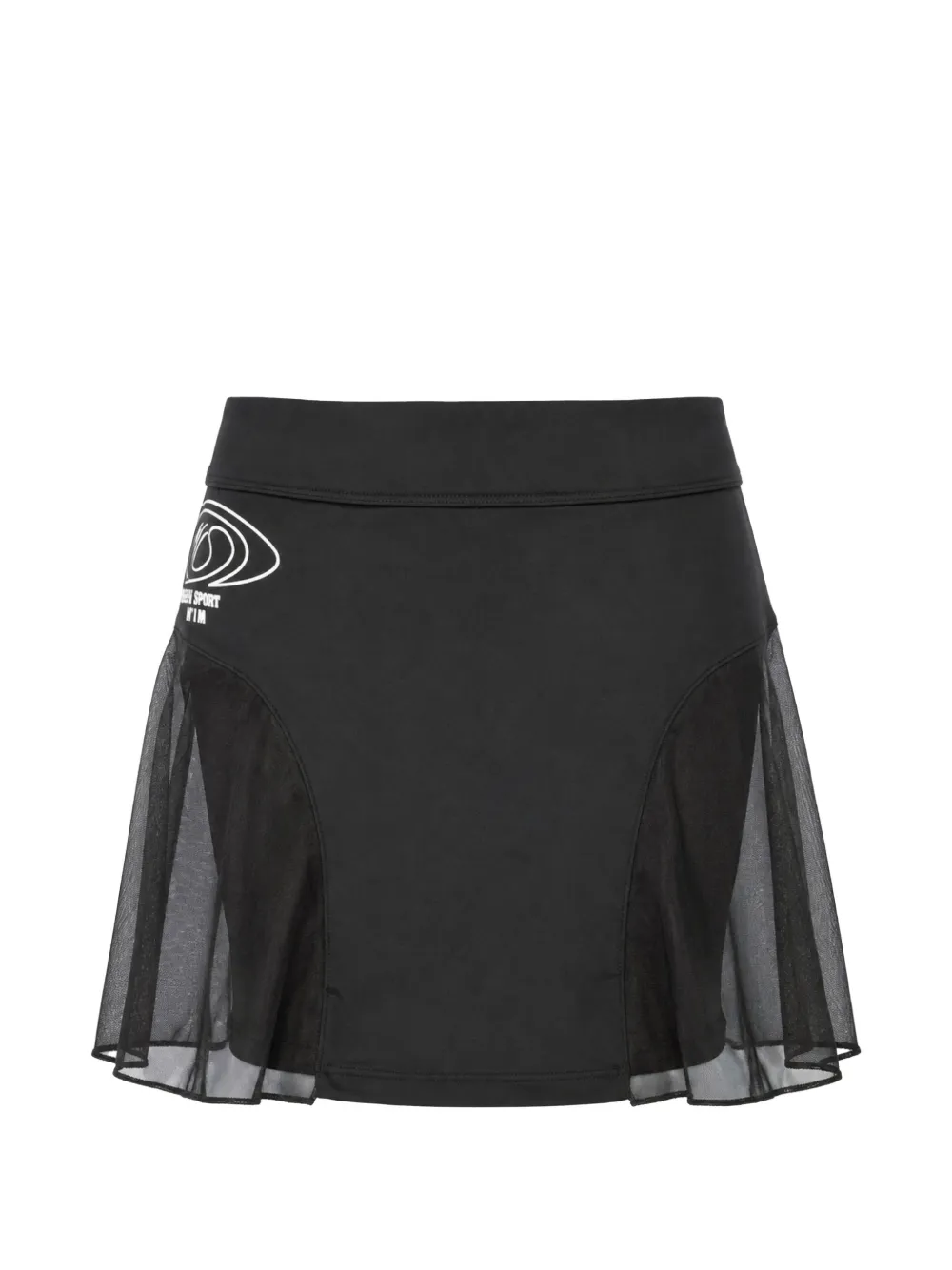 Plein Sport mesh-panel logo-print cover-up skirt