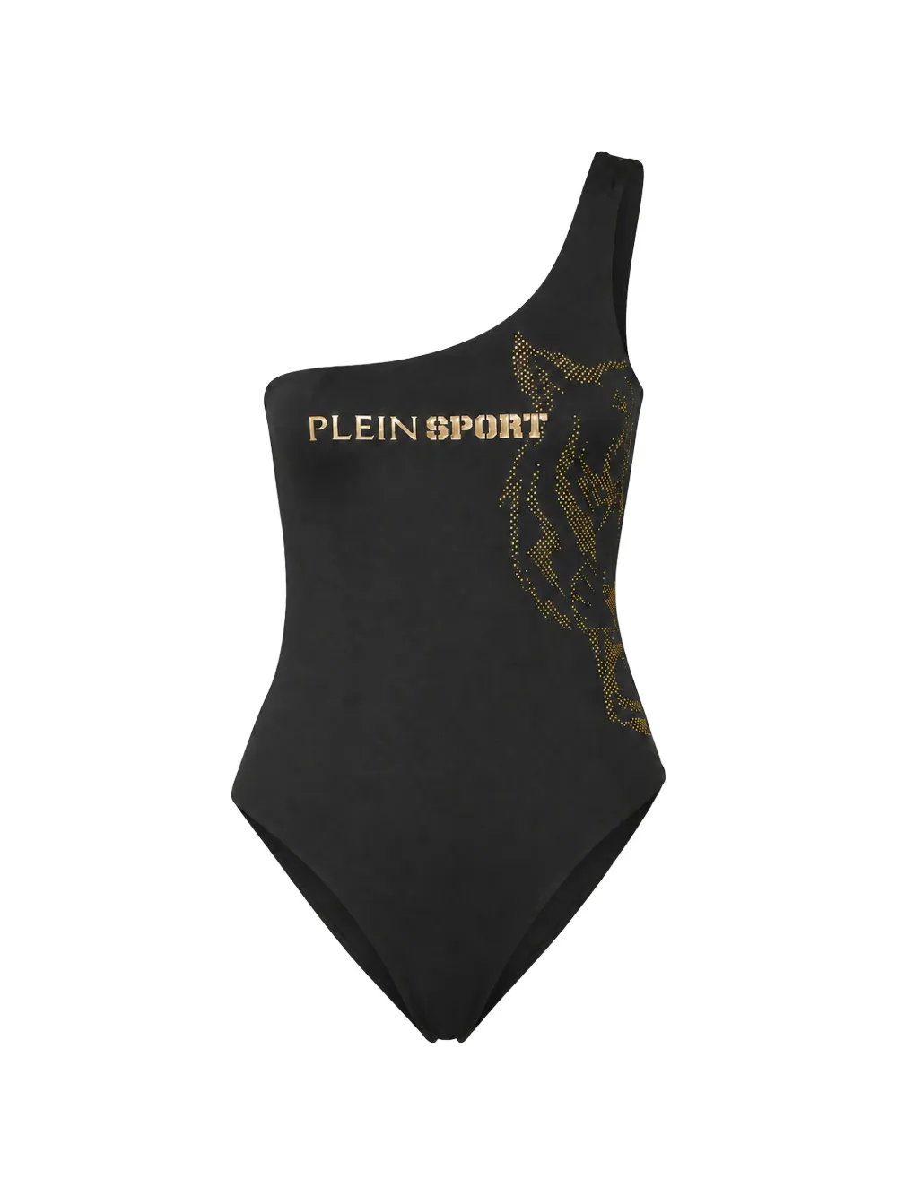 Plein Sport one-shoulder logo-print swimsuit