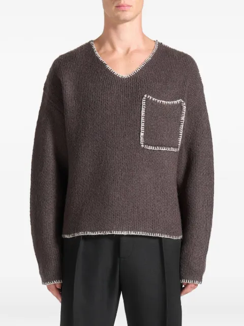 Manière De Voir whipstitch v-neck sweater