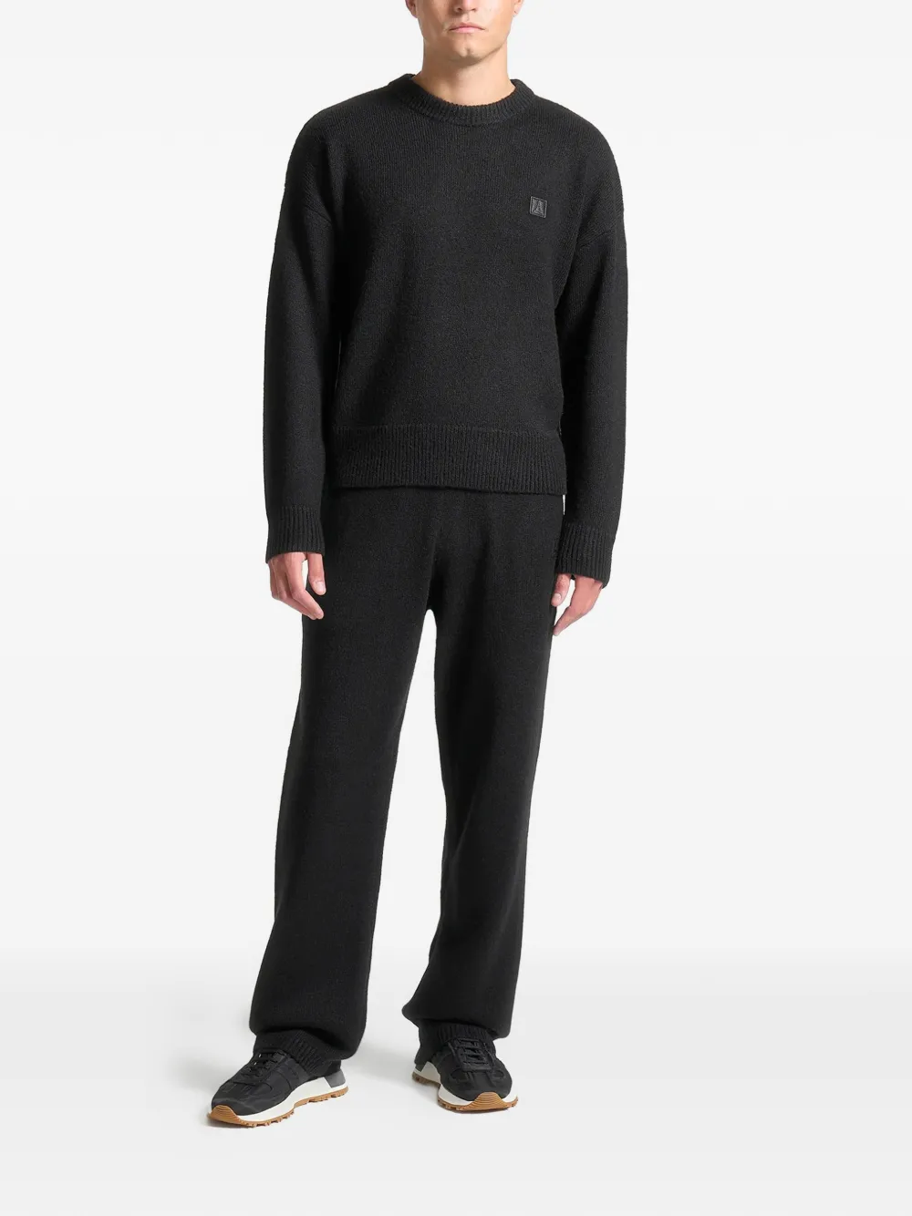 Manière De Voir Eiffel-patch crew-neck sweater - Zwart