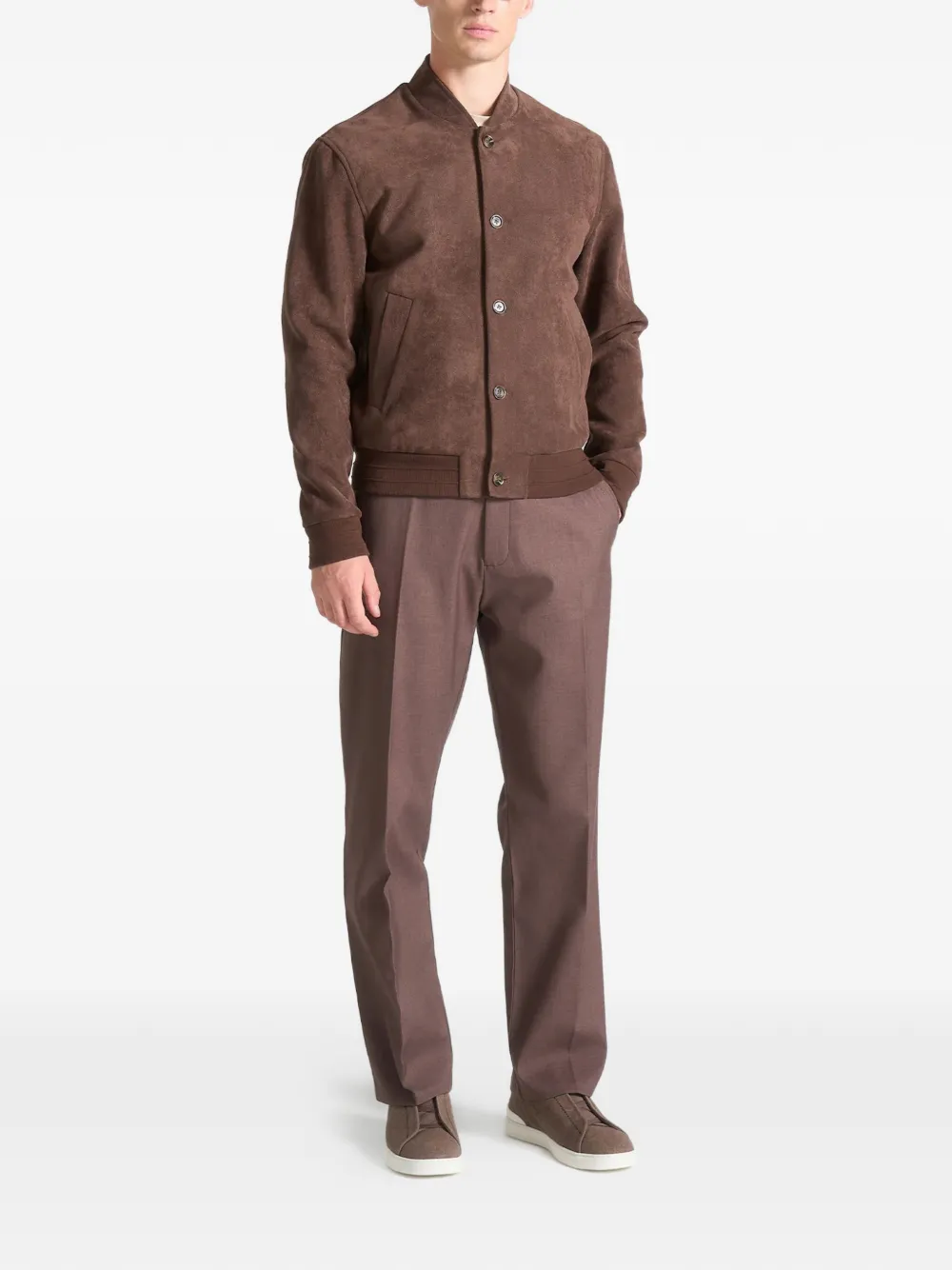 Manière De Voir button suede bomber jacket | Bomber Jackets | Image 2