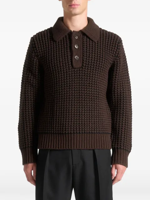 Manière De Voir polo-collar long-sleeve sweater