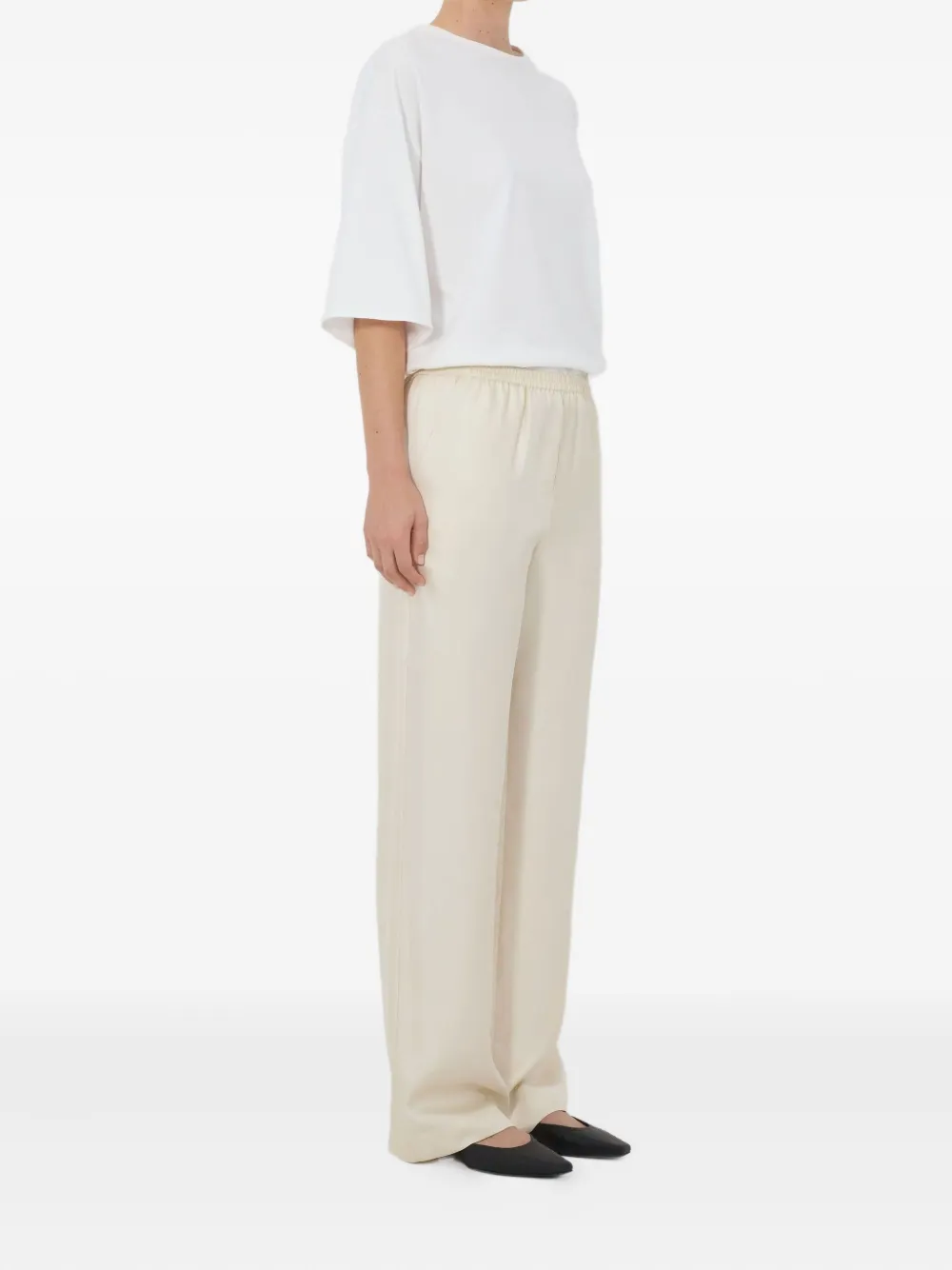 LouLou de Saison Alera Lds broek met elastische tailleband Beige