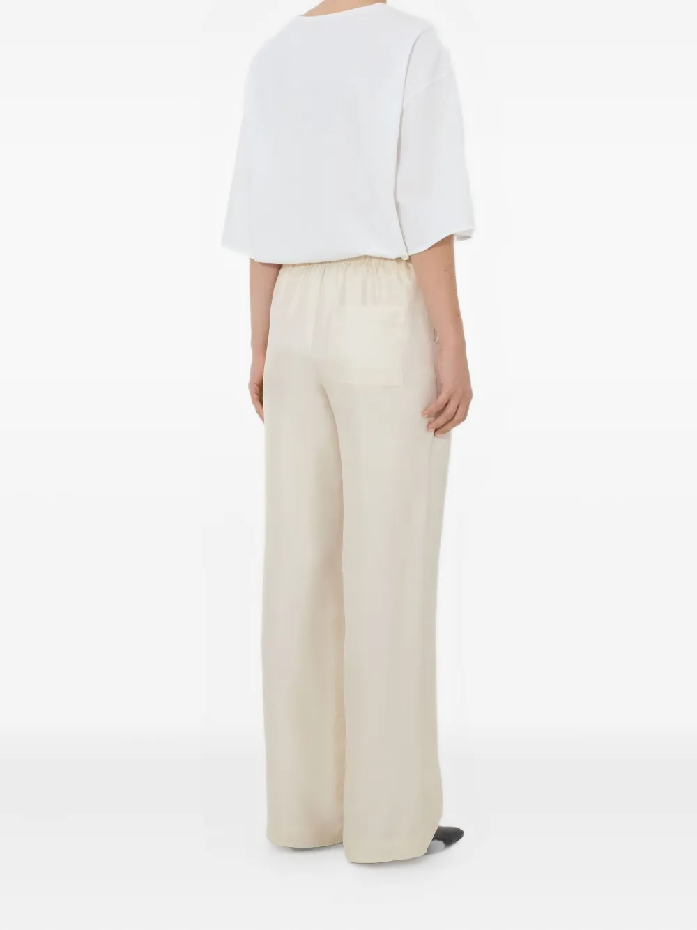 LouLou de Saison Alera Lds broek met elastische tailleband Beige