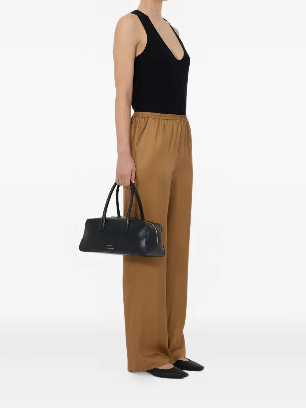 LouLou de Saison Alera Lds broek met elastische tailleband Bruin