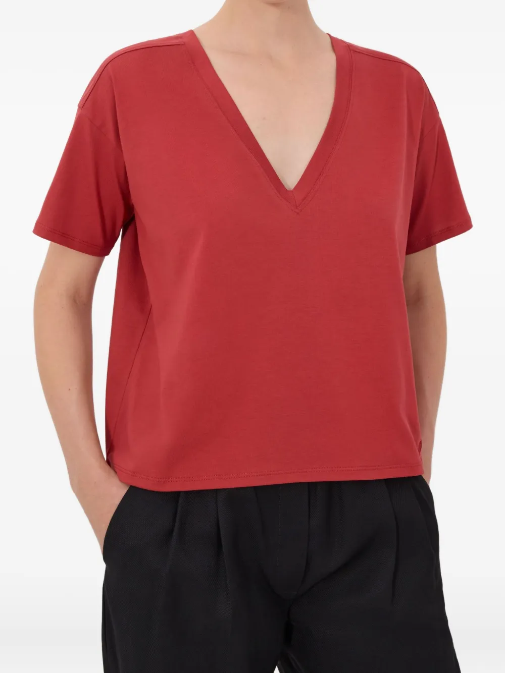 LouLou de Saison Faaa Lds T-shirt met V-hals Rood