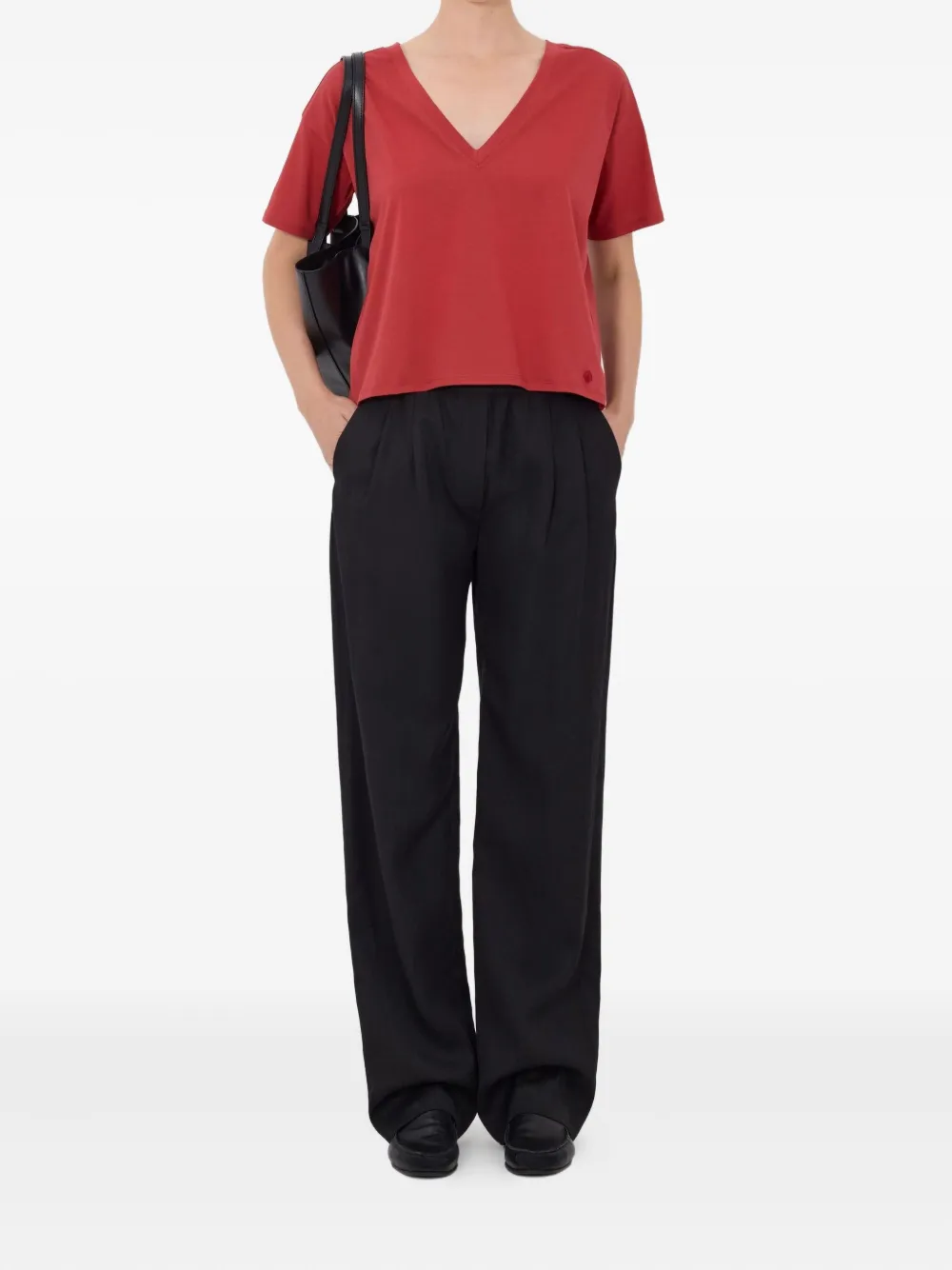 LouLou de Saison Faaa Lds T-shirt met V-hals Rood