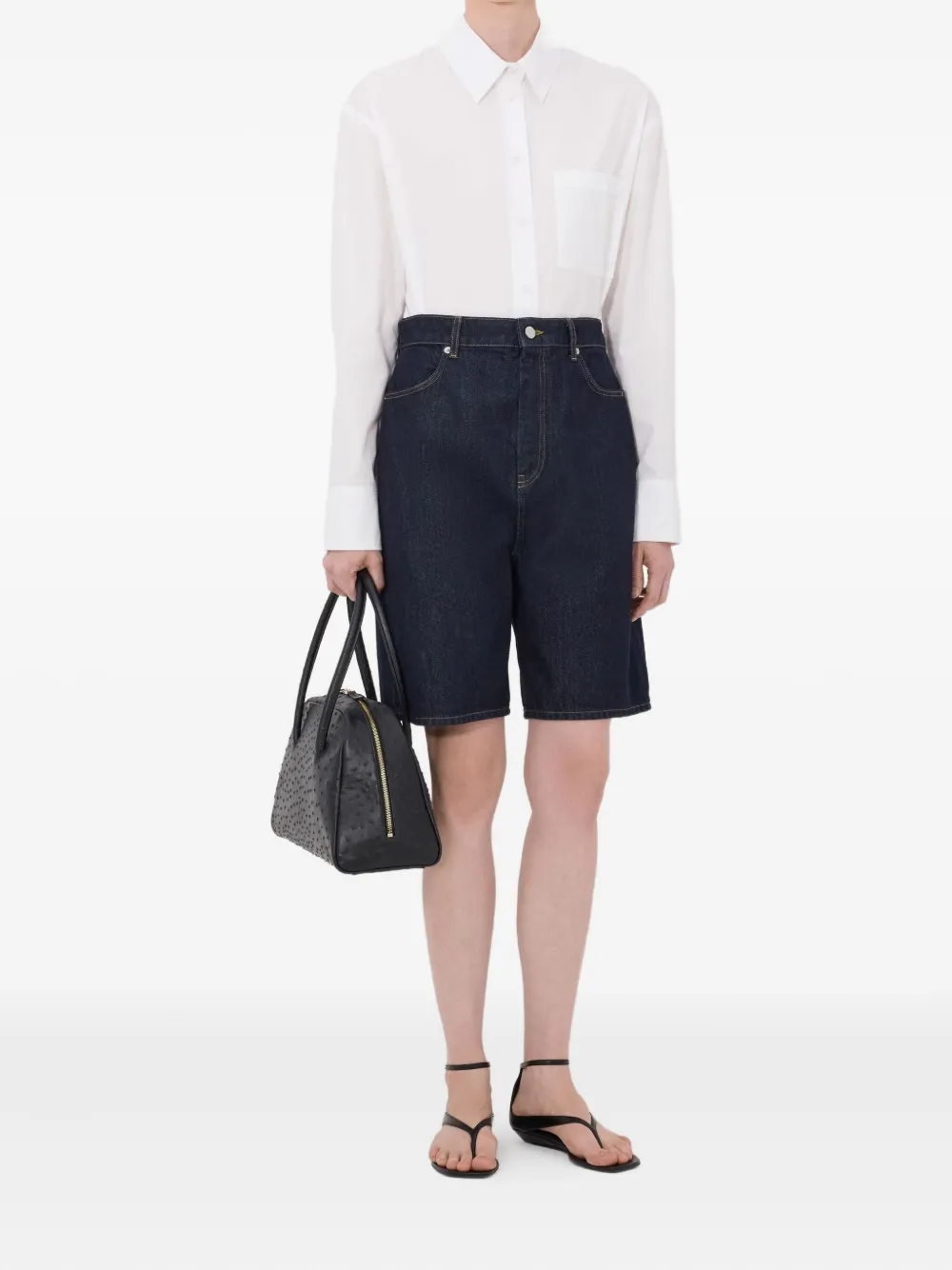 LouLou de Saison Isu Lds shorts met vijf zakken Blauw