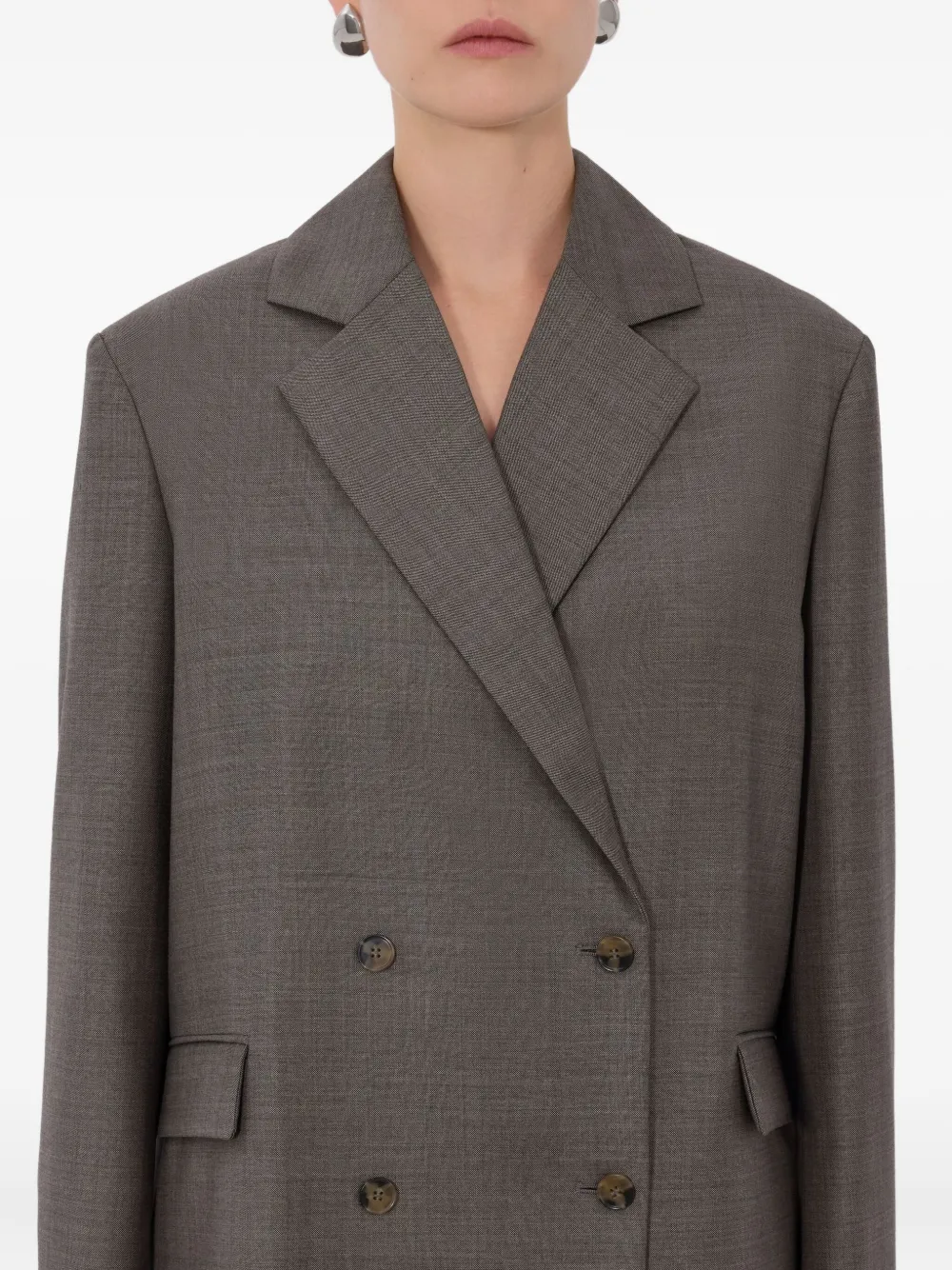 LouLou de Saison Donau Lds blazer met dubbele rij knopen Bruin